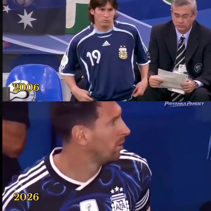 一段跨越20年的蓝白传奇2006年和2026年国家队梅西同框